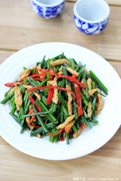 韭菜花炒肉絲